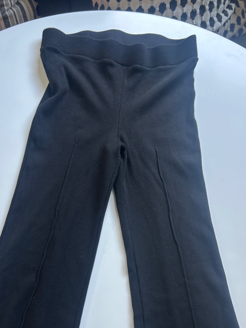 Black Donni Cotton Ribbed Pants
